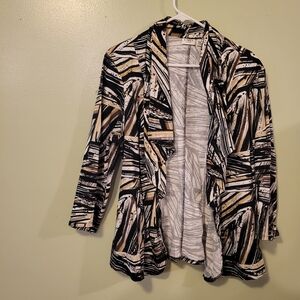 Cato Black and White Patterned Cardigan